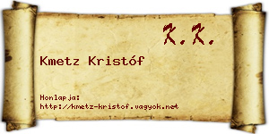 Kmetz Kristóf névjegykártya